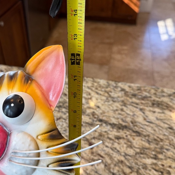 Bobble head, metal, Whimsical Orange Cat Figurine - Picture 5 of 7